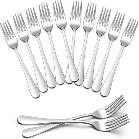 Set de 12 Fourchettes de table – Acier inoxydable de haute qualité, design Elegant , compatible lave-vaisselle pour un usage quotidien, les fêtes et les cadeaux (1/5)