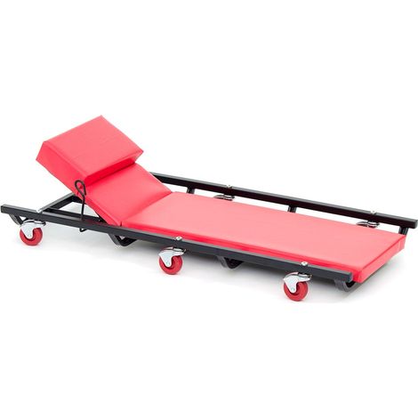 Wolf 40" Mechanic's Car Creeper, Steel Frame, 6 Castors, Adjustable Headrest