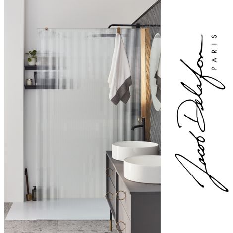 Paroi de douche JACOB DELAFON Contra flute 140cm + kit profilé Laiton brossé