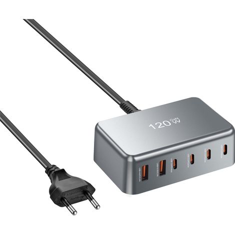 Chargeur GaN 120 W, chargeur rapide multifonctionnel de bureau haute puissance PD 120 W, charge rapide multiport 4C2A(N171) (1/5)
