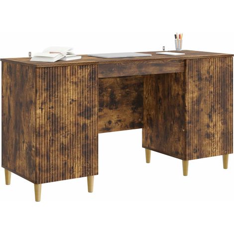 Maison Exclusive - Schreibtisch Geräucherte Eiche 142,5 x 50 x 75