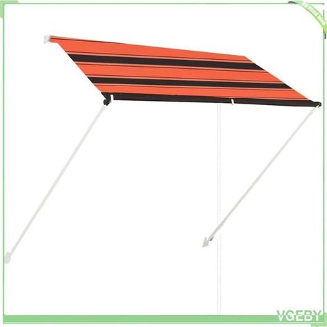Auvent rétractable - FAFEICY - 145895 - 200x150 cm - Orange et marron - Résistant eau/UV (1/5)
