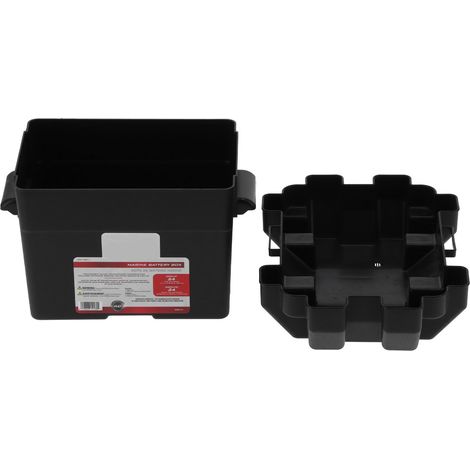 Boîtier de rangement multifonctionnel pour batterie, grande capacité, avec sangle, universel pour voiture, camion, bateau et camping-car. Compatible avec voiture, camion, bateau et camping-car. (1/5)
