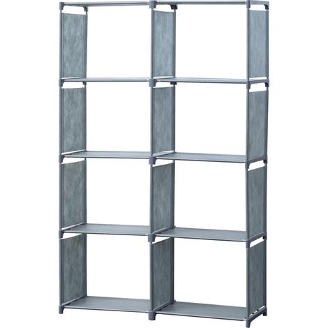 Estantería multiusos y estante de almacenamiento Herzberg de 8 capas - Gris 85x125 cm