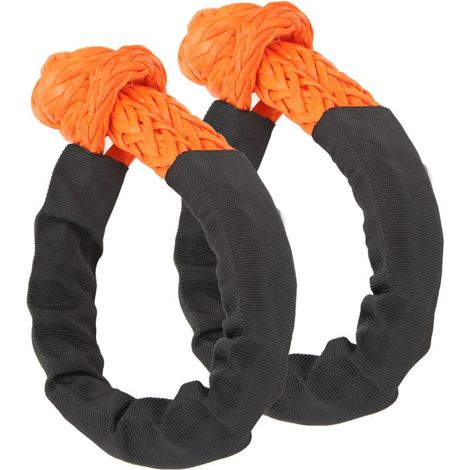 Manille synthétique souple, 2 pièces, 21 tonnes, résistance à la rupture, corde légère et Flexible pour camion, SUV, véhicule tout-terrain (1/4)
