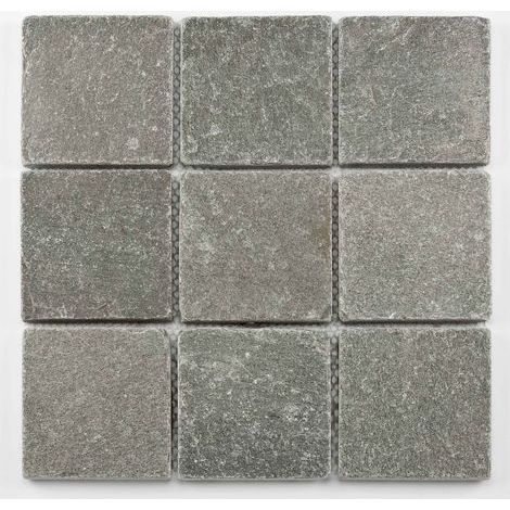 Mosaïque pierre naturelle 30,5 x 30,5 cm – Couleur gris – Pour sols intérieurs et extérieurs – Résistante aux intempéries