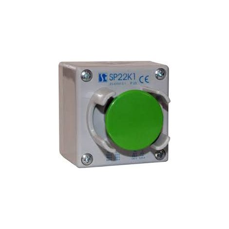 Dispositivo de control Spamel sp22k126-1 botón verde IP65