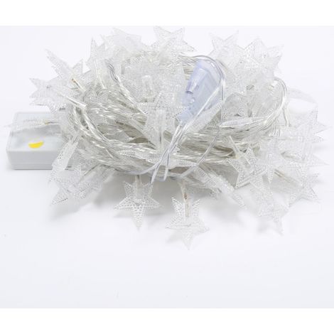 Guirlande Lumineuse Étoiles - LED - Fonctionne sur Piles - Étanche IP44 - Pour Intérieur et Extérieur - Décoration Noël Fête Mariage Chambre Jardin (1/5)
