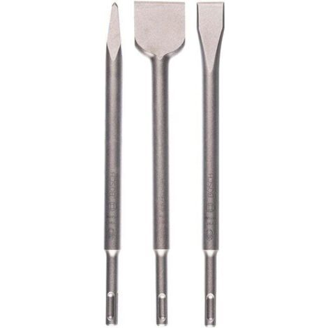 Zubehör 3-teiliges SDS-Plus-Meißelset (für Beton und Mauerwerk, Zubehör für Schlagbohrmaschinen) Silber