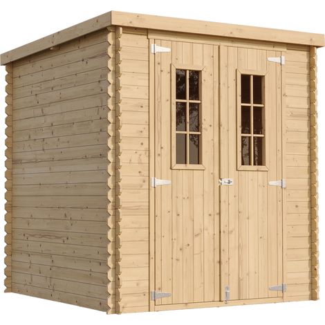 Gartenhaus Holz - Geräteschuppen Holz - Gerätehaus mit Boden Imprägnierte B204xL204xH200 cm/ 3.53 m2 - Fahrrad Schuppen - Gartenhäuser & aufbewahrung Wasserfestes Dach TIMBELA M309C+M309G (1/5)