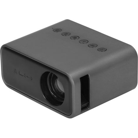 Mini projecteur portable HD LED pour films à domicile, compatible avec les téléphones portables, ordinateurs portables, téléviseurs, tablettes et autres appareils mobiles. Noir, prise européenne 100-2 (1/5)