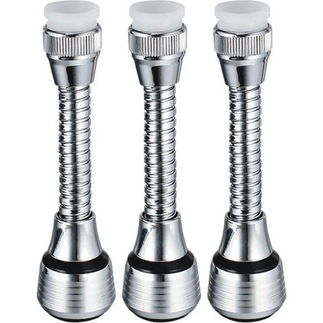 3-teiliges Wasserhahn-Verlängerungsset, 14 cm flexibler Schlauch, 2-Wege-Adapter, 360°-Küchenzubehör (1/5)