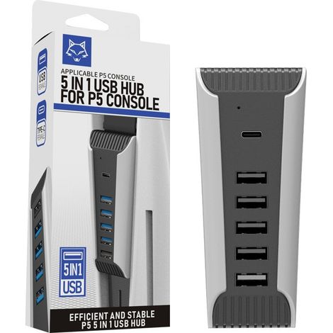 PS5 Hub Konverter USB 2.0 High-Speed-Übertragung 1-zu-5-Splitterkabel-Verlängerung PS5 Zubehör (1/5)