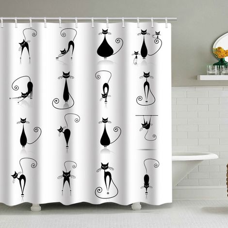 180 x 180 cm Duschvorhang mit lustigem Tiermuster, wasserdicht, inklusive 12 Haken, geeignet für Erwachsene und Kinder, Badezimmerdekorationsaccessoire.