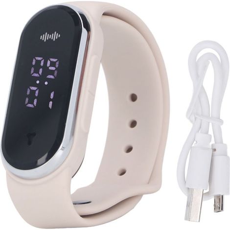 Bracelet Anti-Moustiques USB Rechargeable - Répulsif Ultrasonique Portable pour Extérieur - Silicone Blanc (1/5)