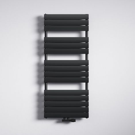 Mai & Mai Radiateur à Eau Chaude Mural Chauffage Central 140x60cm Sèche-Serviettes Gris Noir en Acier Inoxydable