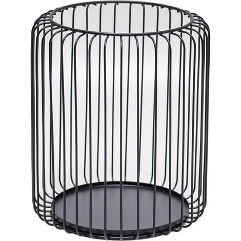 Ensemble de 2 lanternes, porte-bougies métal noir, design fil de fer ovale, décoration intérieur extérieur (1/5)