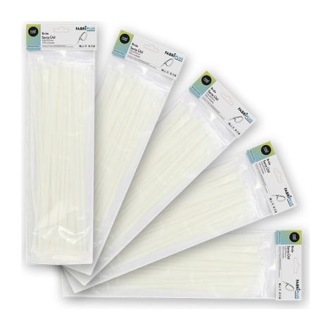 Beutel mit 100 weißen Kabelbindern 4,8x200mm. 100% Nylon 66 stark und haltbar.