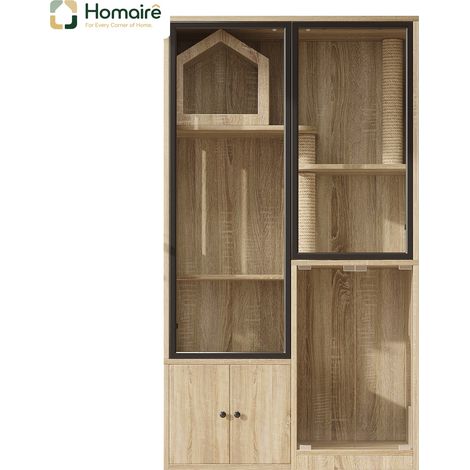 Couchage pour animal naturel en MDF et verre de 90 x 50 x 160 cm HOMAIRE (1/5)