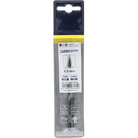 Broca 6,0 mm HSS-DIN 338-G TURBO STEP BOHRCRAFT 12020700600 (1/5)