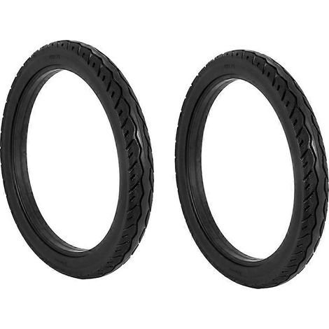 Deux pneus de vélo pleins de 16 pouces (16 x 1,75), pneu de rechange antidérapant en polyuréthane, noir. (1/5)