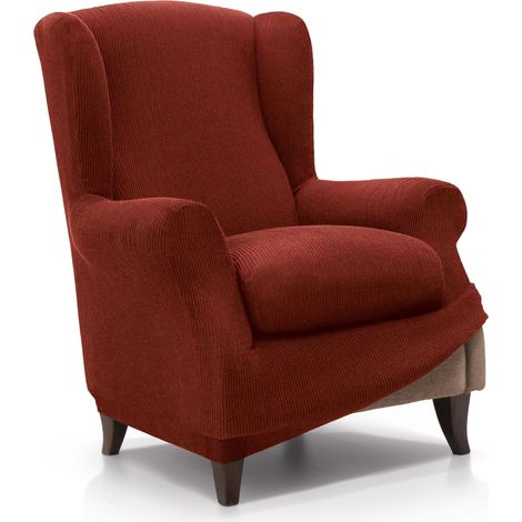 Housse de Fauteuil à Oreilles élastique de 70 à 100 cm Modèle Reale Housse réglable pour Fauteuil à Oreilles Universelle Protecteur en Tissu Jacquard Toucher Coton (1/5)