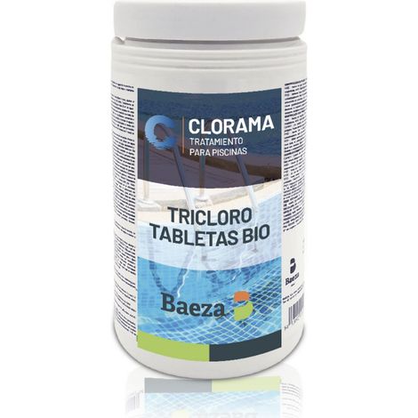 Tabletas de Tricloro de 200g para Piscina  Disolución Lenta de Alta Eficiencia (Envase de 1kg, Contenido en Bórico 0.3%)