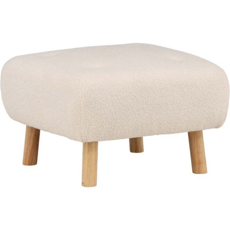Pouf Déco en Bouclette "Salina" 60cm Naturel (1/5)