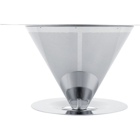 Filtre À Café En Acier Inoxydable - Double Couche - Compatible Tasses Et Bocaux - Pour Café Filtre Frais - 1 Pièce (1/5)
