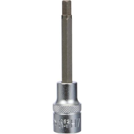 Douille à Embouts 100 mm - 12,5 mm (1/2), Six Pans Intérieurs 7 mm - Précision et Robustesse, Acier - D-Work