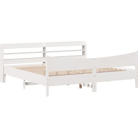 Maison Exclusive - Estructura cama cabecero madera maciza pino bl
