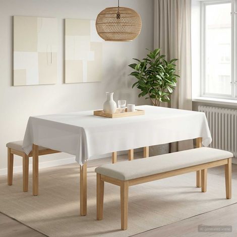 vidaXL Table Cloth Rectangular White 140 x 200 cm Polyester (1/5)