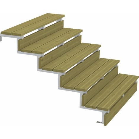 Plus Außentreppe Kiefer/Feuerverzinkt 5 Stufen 120 cm breit Außentreppe (1/3)