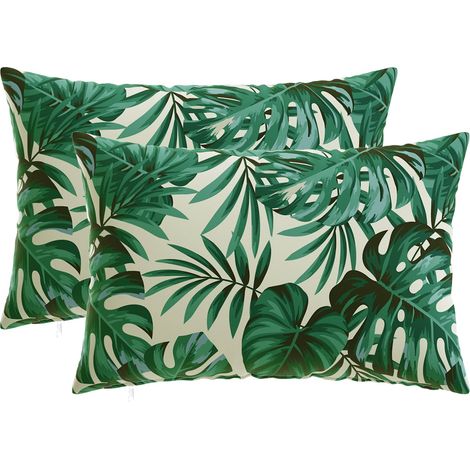 Federa 2 pcs HEERLEN Motivo a Foglie 40 x 60 cm Poliestere vidaXL (1/5)