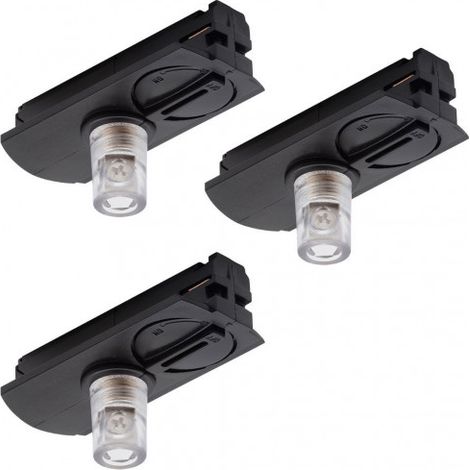 Litecraft Track Light Adapters for Ceiling Pendant Fittings in Black - 3 Pack (1/2)