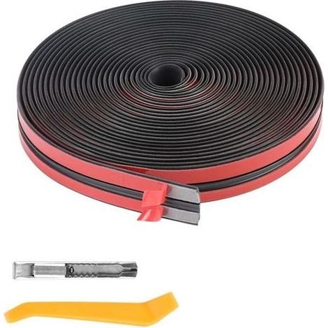 10m Seal of Shield-Windshield Adhesive in Rubber, Width 19mm, Strip of Sealing Sticker Universal in T for Roof Open of Car, Black (1/5)