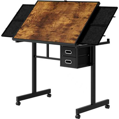 ELVMI Table de Puzzle 1000 Pièces avec 4 Tiroirs, Couvercle et Roulettes, Noir, 98.0 x 64.5 x 11.5 cm (1/5)