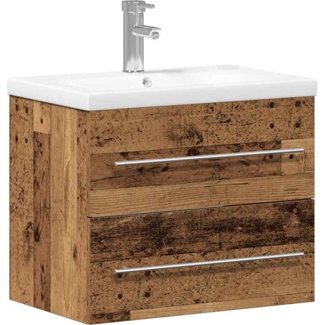 Maison Exclusive - Waschbeckenschrank 2 pcs Altholz Engineered Ho