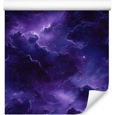 Aquarell-Galaxy-Tapete in Indigo, Lila, Marineblau und Blau, 50 x 1000 cm (1/5)