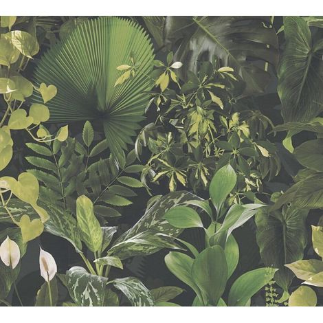 AS Creation Tropical Jungle Dark Green Plants Leaves Wallpaper Paste The Wall (1/4)