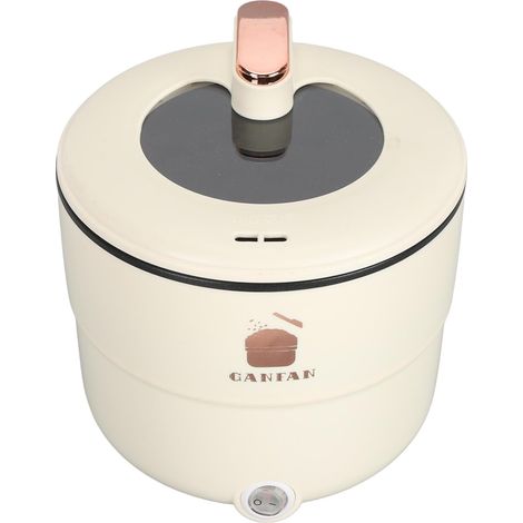 Hot Pot Électrique, Cuiseur Ramen Portable 1,8 L Poêle à Frire Antiadhésive Cuisinière Électrique 300 W Nouilles Rapides Cuiseur Électrique à Riz pour Steak, Oeuf, Ramen, Soupe (1/5)