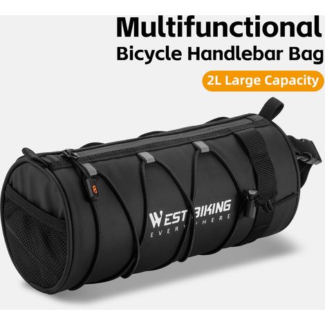 Sac de vélo pratique multifonctionnel, sacs de rangement avant de grande capacité, antichute, résistant à l'usure, bandoulière d'équitation (1/5)
