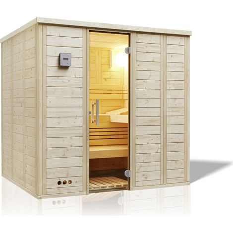 Infraworld Urban 209 gerade Saunakabine Massivholzsauna Fichte 211x209x200 cm Infraworld Sauna Urban gerade 209 OHNE Saunaofen und Steuerung (1/5)