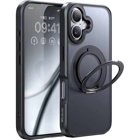McDodo PC-4931 MagSafe Hülle für iPhone 16 Plus mit Ständer (Schwarz) (1/2)