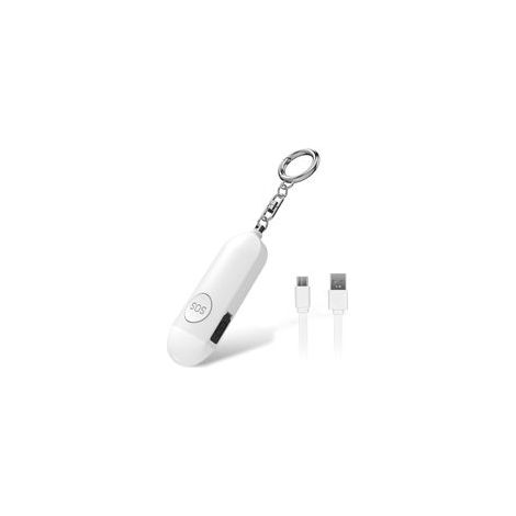 Alarma personal de 130 decibelios, alarma de autodefensa con luz LED, llavero con alarma personal recargable - Crezuo