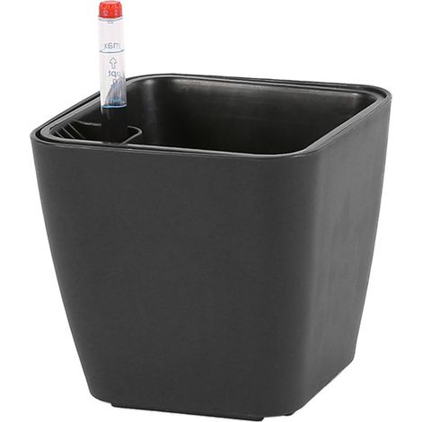 Jardinière à arrosage Automatique avec indicateur de Niveau d'eau, Pot de Fleur Polyvalent de 13cm de Hauteur pour Chambre à Coucher et Cuisine, Noir (1/5)