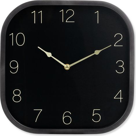 Horloge murale noire et dorée 30 cm (1/5)