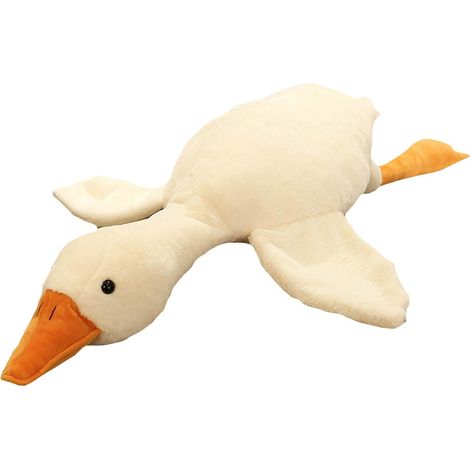Coussin en peluche oie, best-seller, adorable coussin géant blanc en forme d'oie, ultra doux et câlin pour tous les âges (50 cm). (1/4)