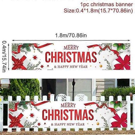 Bannière de Noël extérieure - Décoration de Noël pour la maison - Ornement de Noël - Cadeau de Bonne Année - Style 35 (1/5)