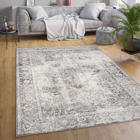 Tapis lavable 140x200 cm – Tissage plat moderne – 100% polyester – Certifié sans substances nocives – Pour chauffage au sol jusqu'à 24°C (1/4)